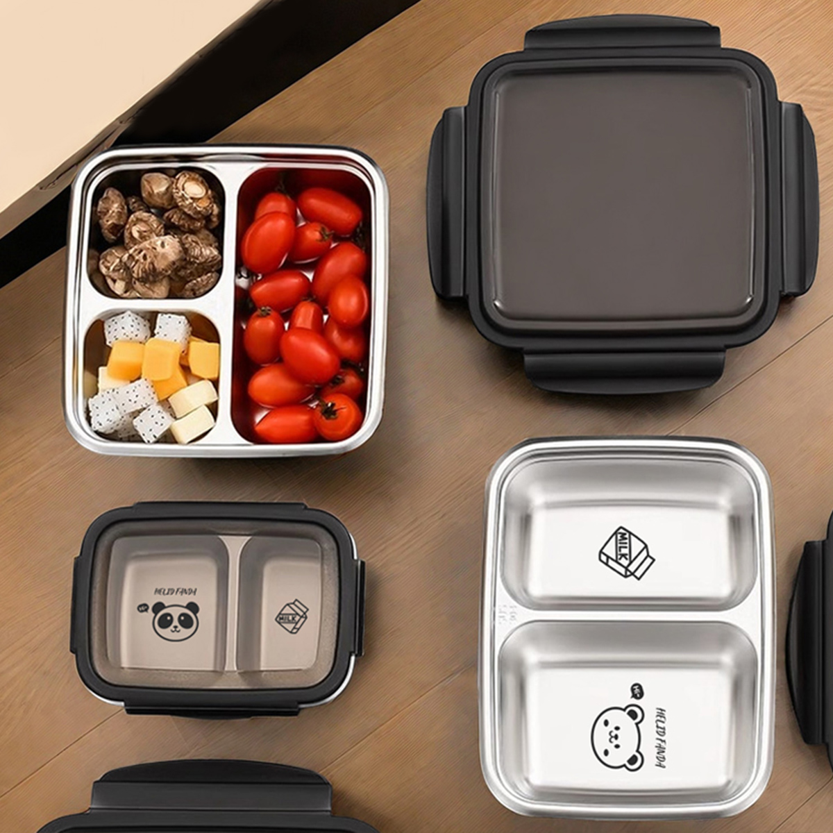 Food Storage Box Large - WORTHBUY 2/3 Izgaralar 304 Paslanmaz Çelik