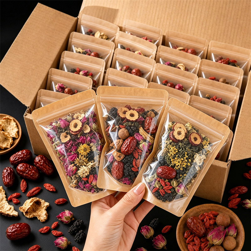 Food Storage Zipper Bags - 100 Adet Şeffaf Kraft Kağıt Ambalajlı