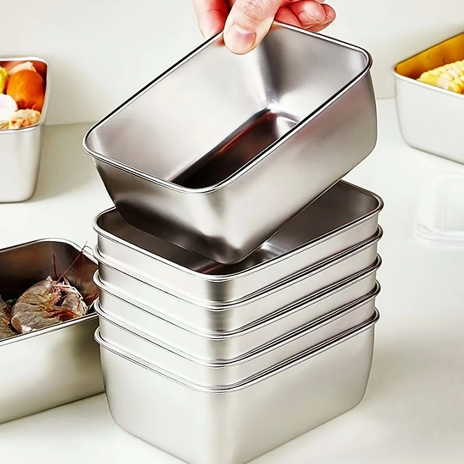 Food Storage Containers Set - Paslanmaz Çelik Gıda Saklama Kapları Seti