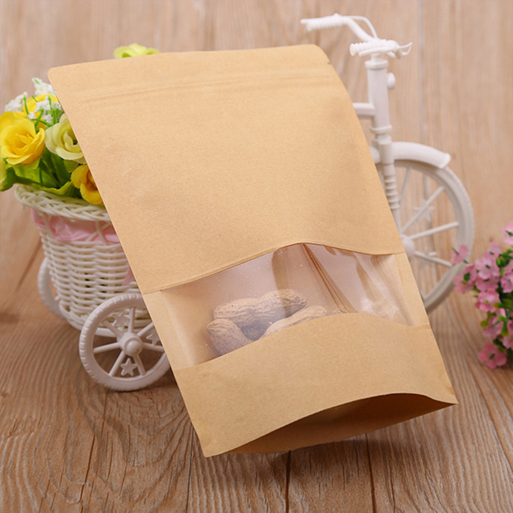 Food Storage And - 50 Adet Kraft Kağıt Fermuarlı Mühürlü