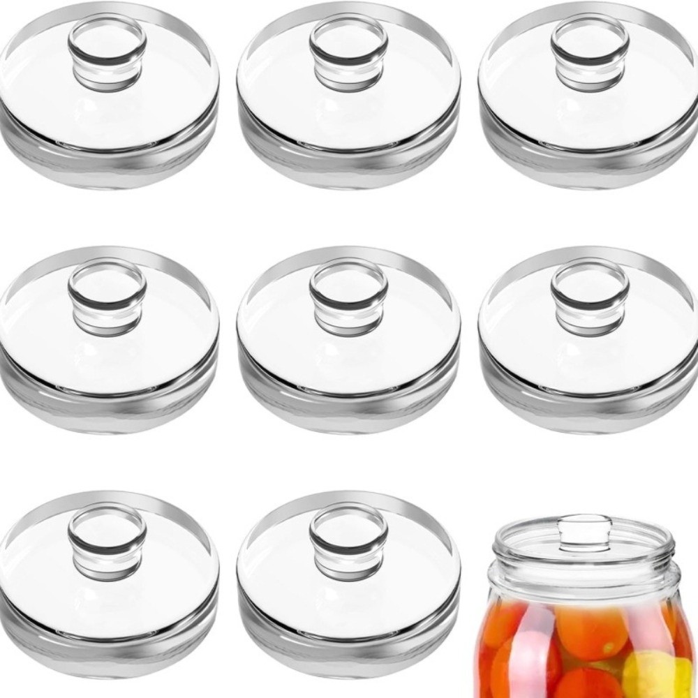 Mason Jar Wide Mouth - Fermentasyon Cam Ağırlıkları Şeffaf Mühürlü Geniş
