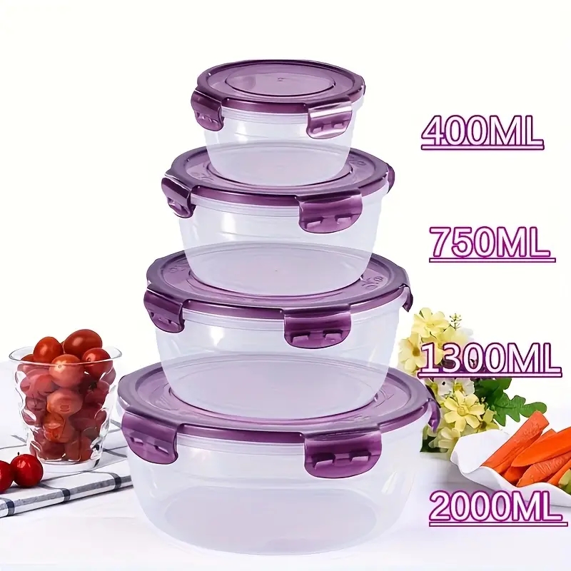 Food Storage Equipment - 4 Plastik Gıda Saklama Kabı, Öğle