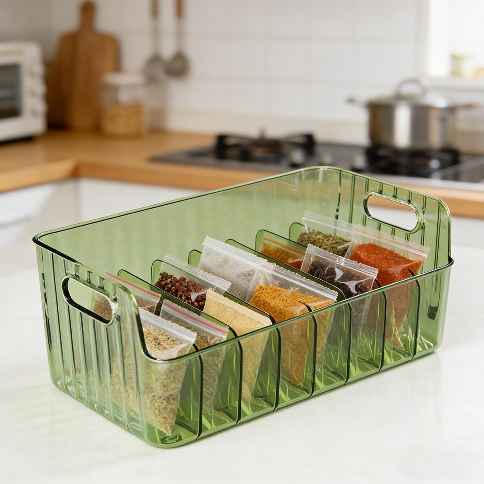 Food Storage Kitchen Cabinet - Baharat Rafı Şeffaf Bölmeli Kozmetik Gıda