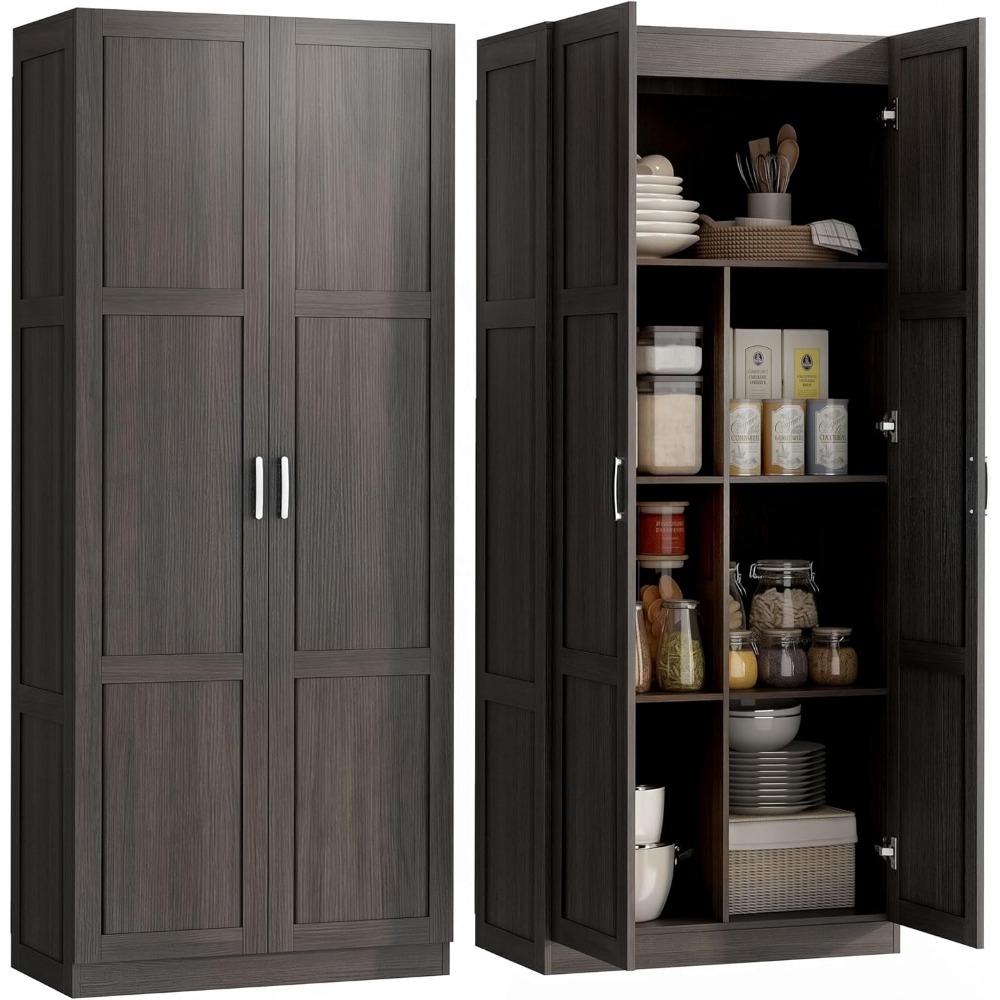 Food Storage Kitchen Cabinet - HOMCOM 71 inç Yüksekliğinde 4 Ayarlanabilir