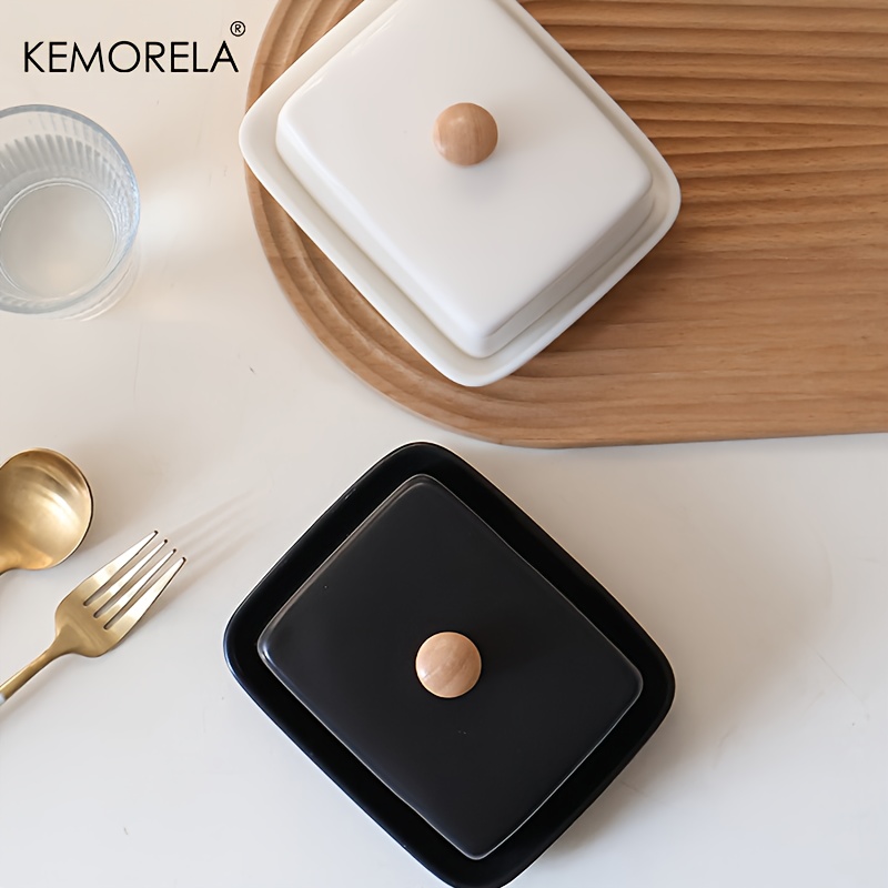 Food Storage For Restaurant - Seramik Tereyağı Kabı, Kapaklı, Dikdörtgen, Mühürlenebilir