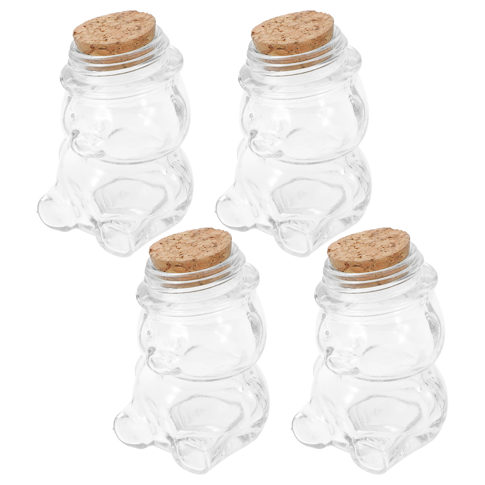 Food Storage Containers Glass - 4 adet cam şeker kavanozu seti
