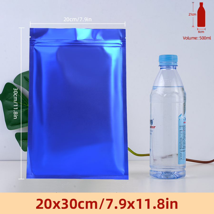 Food Storage And - 100 adet Mat Mavi Folyo Fermuarlı