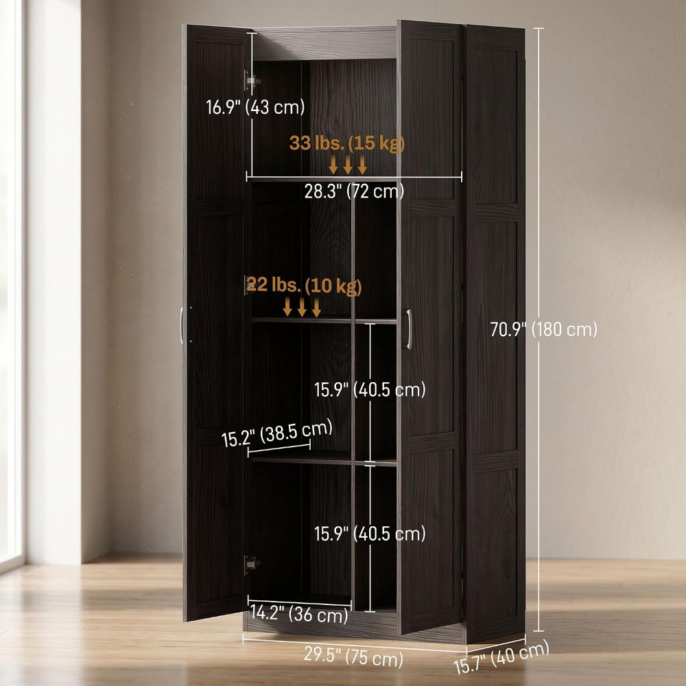 HOMCOM 71 inç Yüksekliğinde 4  - Food Storage Kitchen Cabinet incelemesi ve fiyatı