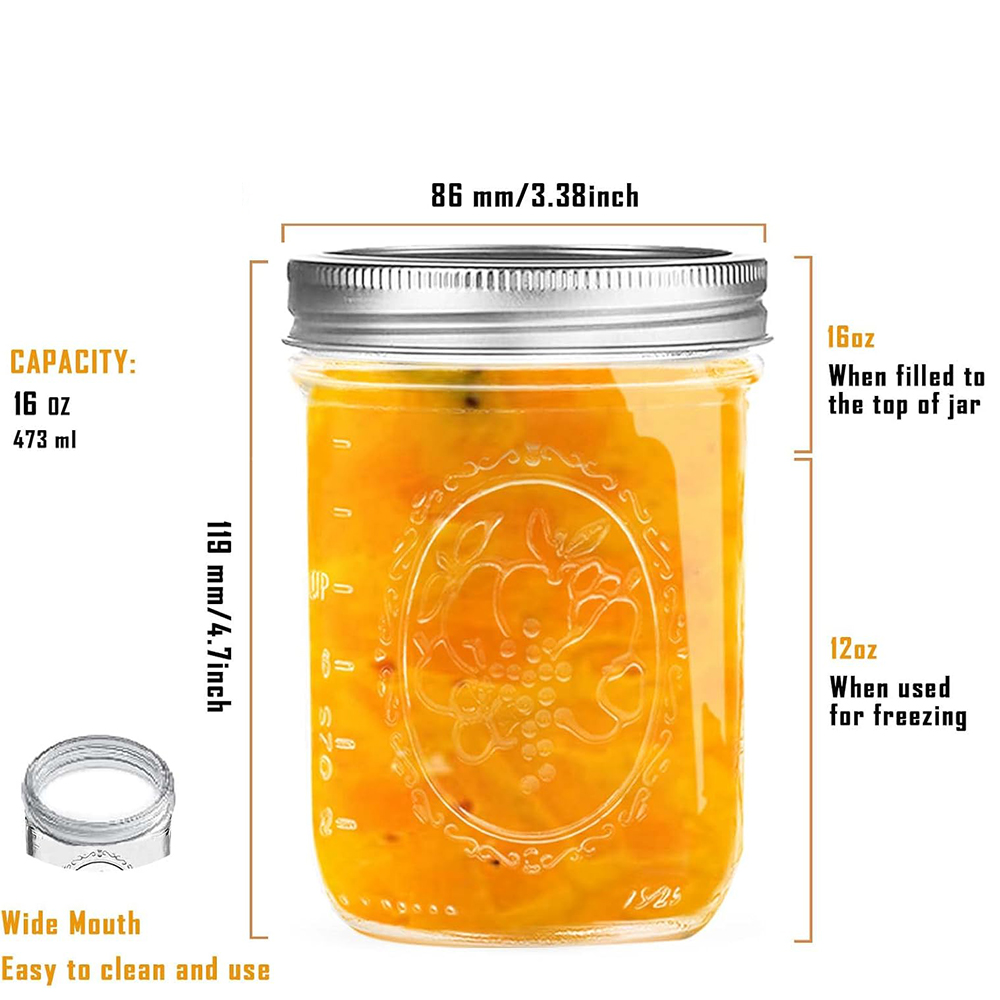16oz Geniş Ağızlı Mason Kavano - Mason Jar Wide Mouth incelemesi ve fiyatı