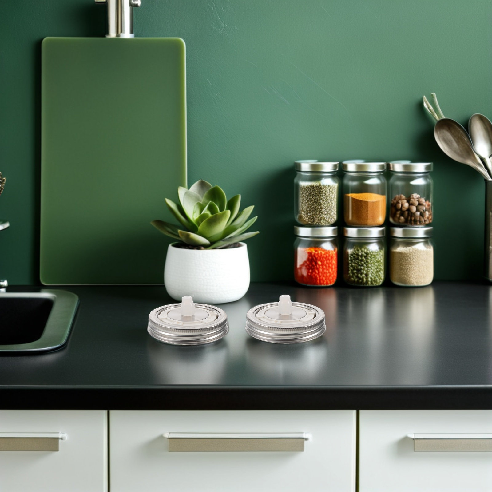 2 adet hava kilidi fermantasyo - Mason Jar Wide Mouth incelemesi ve fiyatı